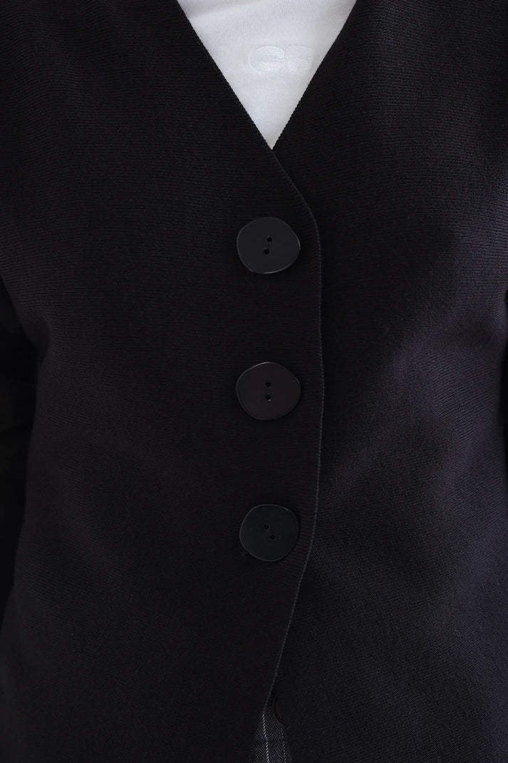 Cardigan nero con bottoni grandi