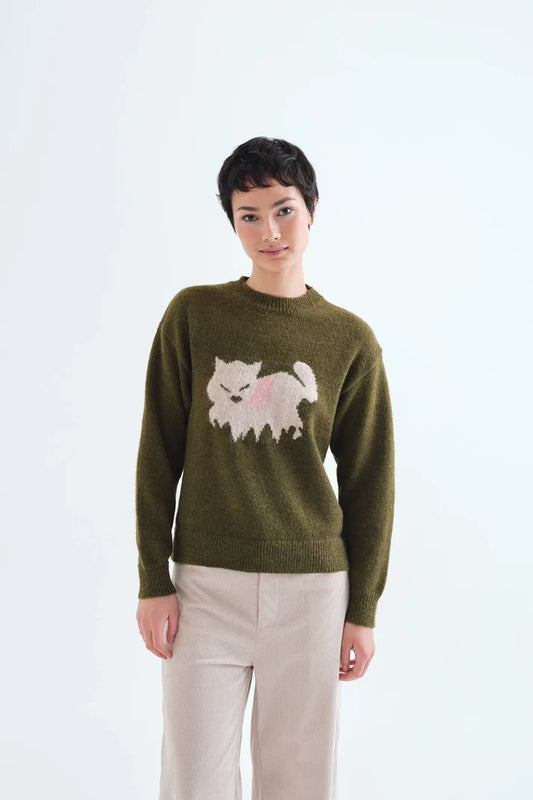 Maglione con stampa Gatto
