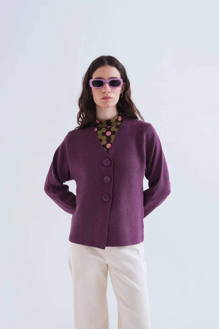 Cardigan di melanzane