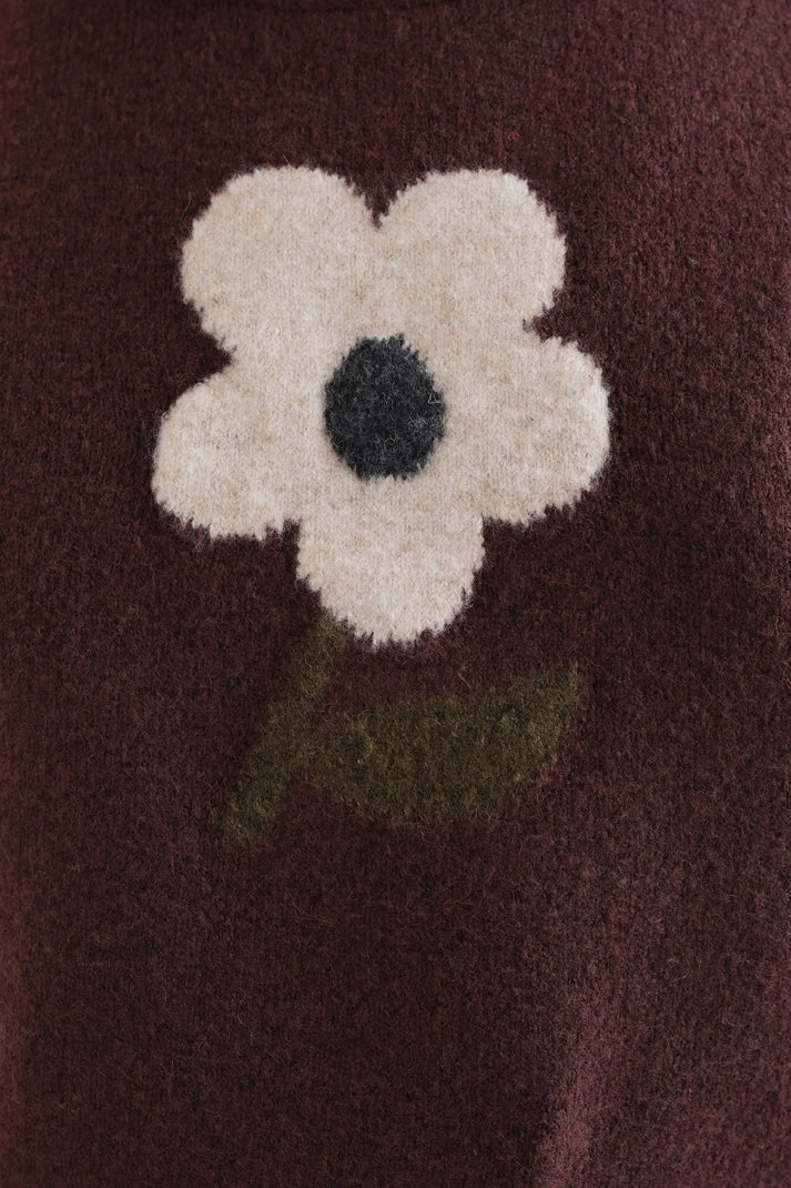 Gilet lavorato a maglia con stampa Big Flower