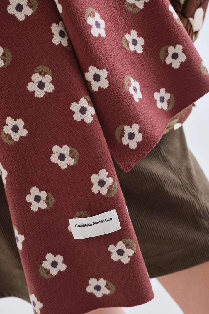 Sciarpa in maglia jacquard stampata Santini