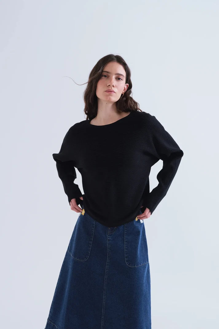 Maglia maglia a righe nere