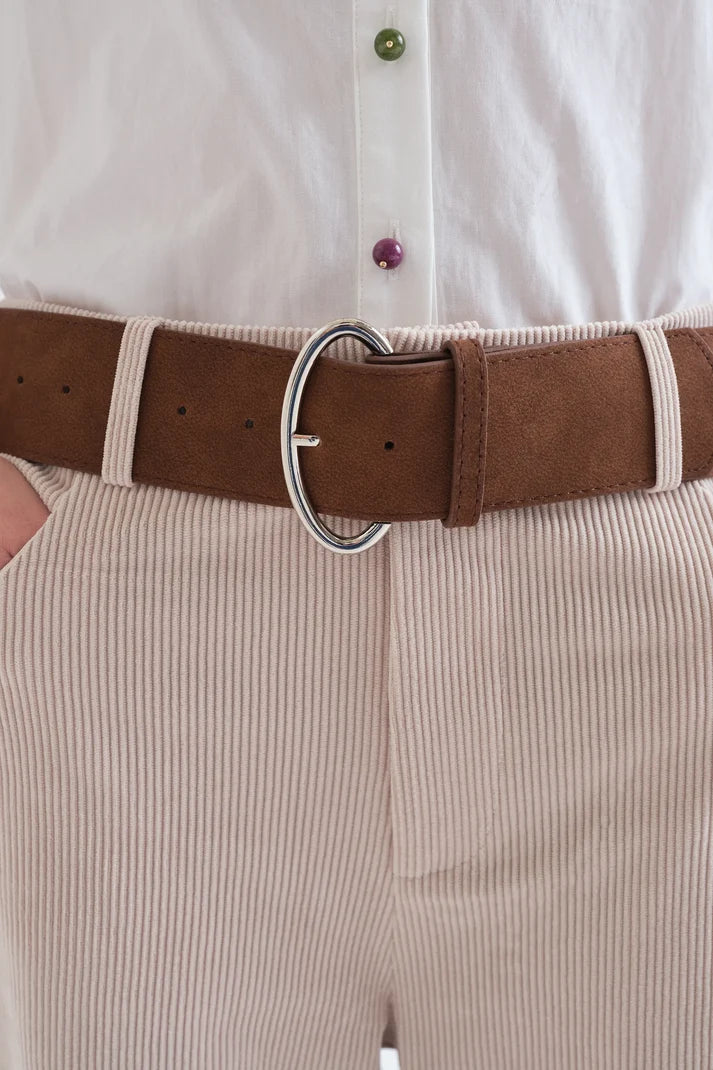 Cintura in ecopelle marrone