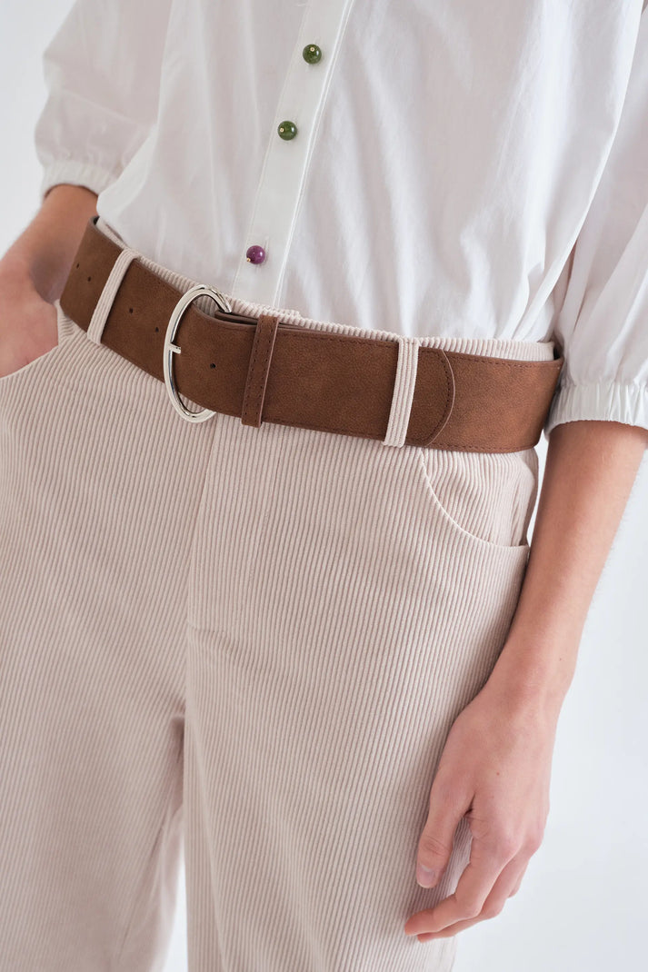 Cintura in ecopelle marrone