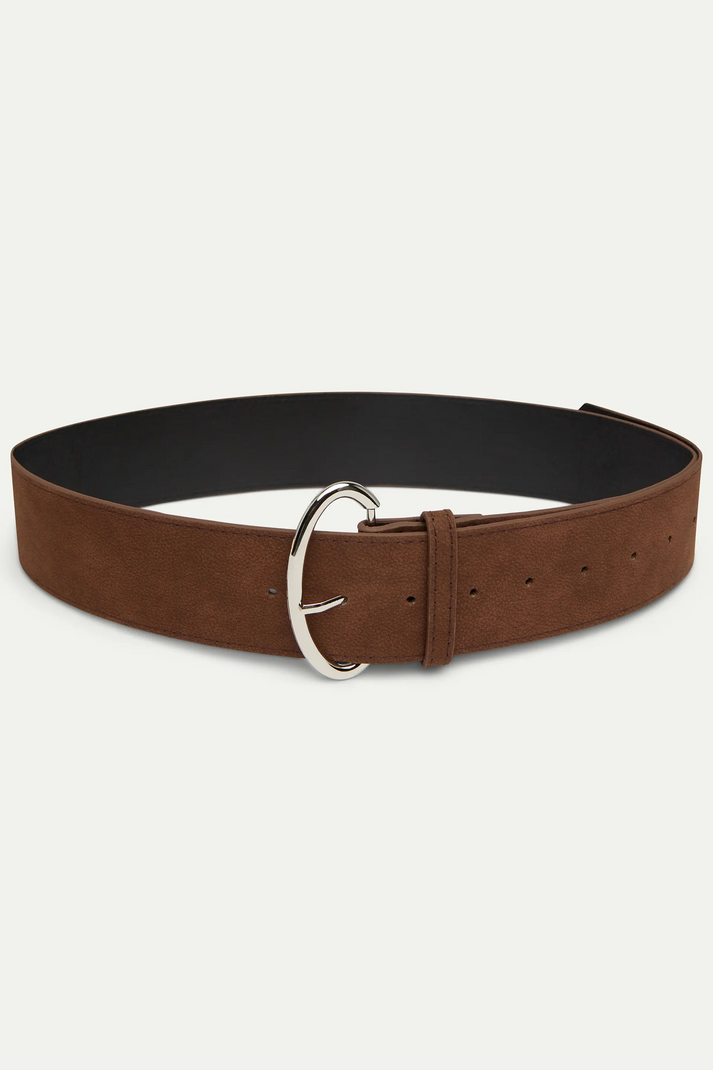 Cintura in ecopelle marrone