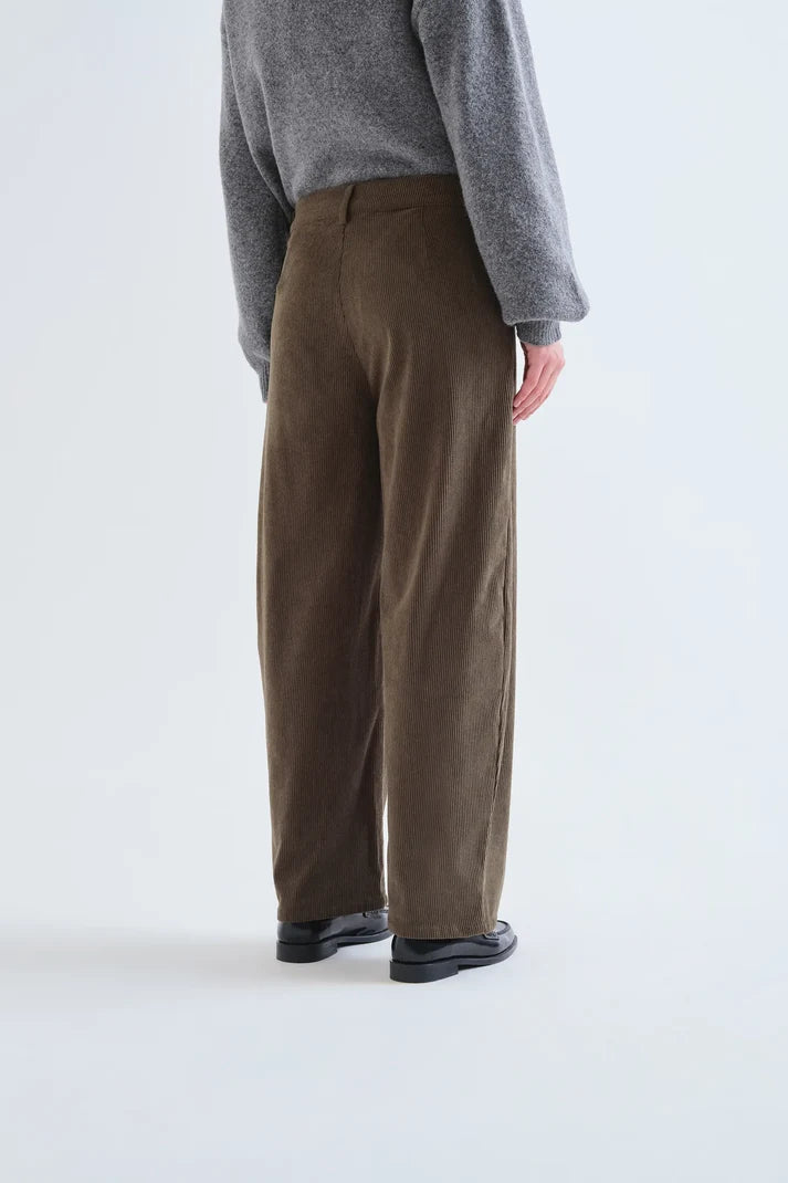 Pantaloni di velluto marrone scuro