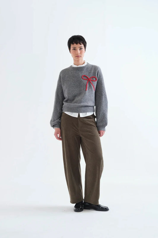 Pantaloni di velluto marrone scuro
