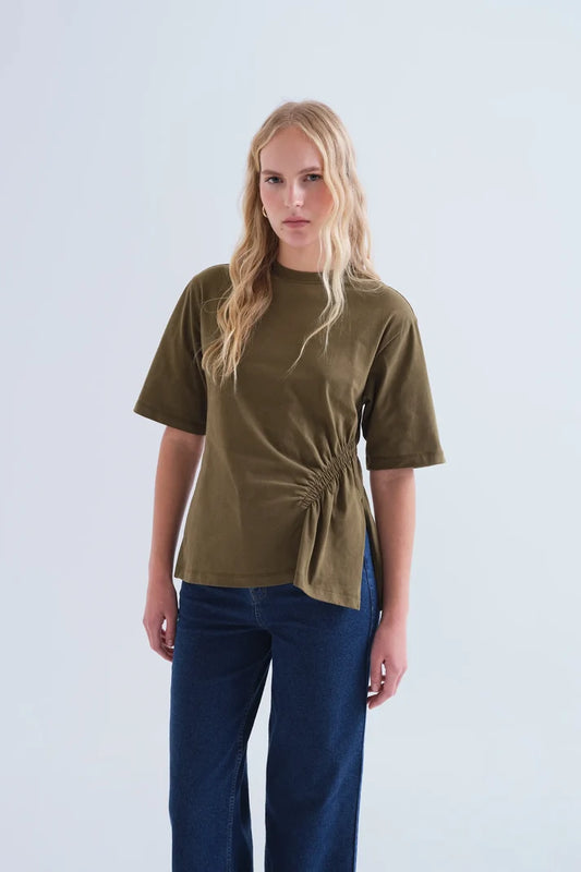 T-shirt basic 100% cotone verde oliva
