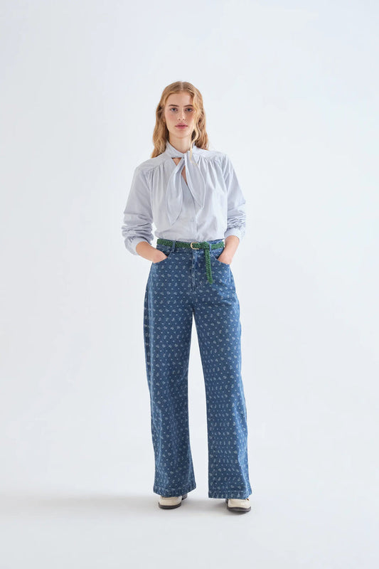 Jeans con stampa a cuore