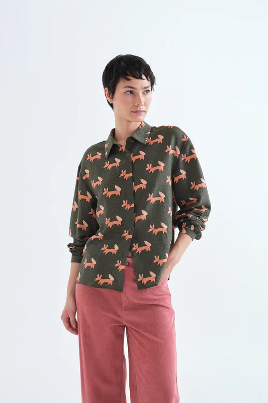 Camicia con stampa Volpe