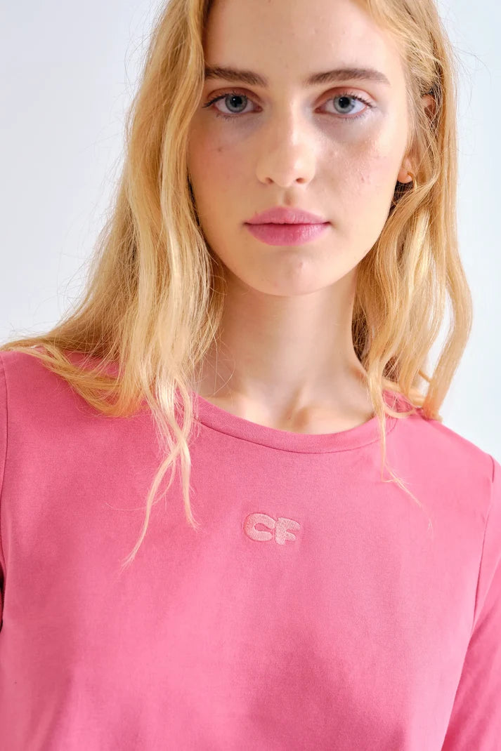 T-shirt 100% cotone rosa "CF"