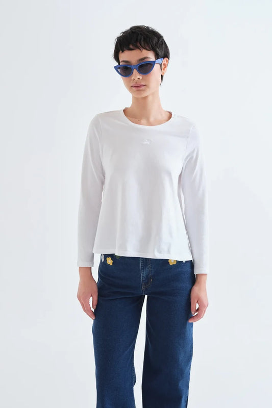 T-shirt 100% cotone bianco "CF"