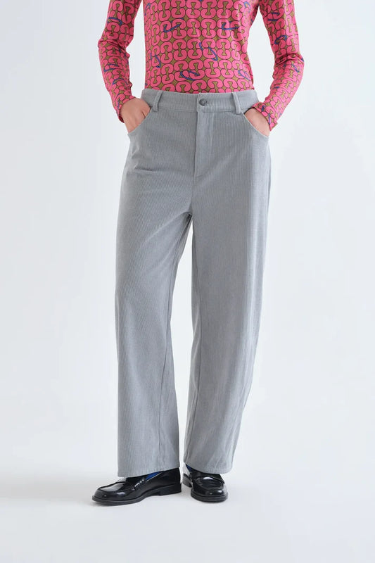 Pantaloni di velluto azzurro
