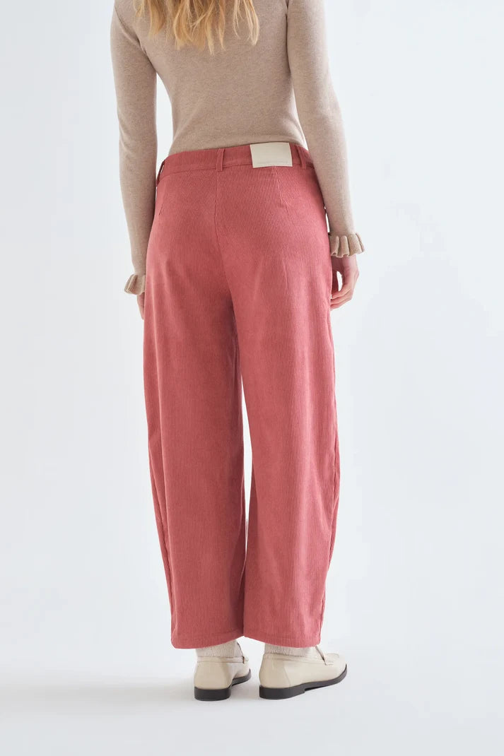 Pantaloni di velluto rosa