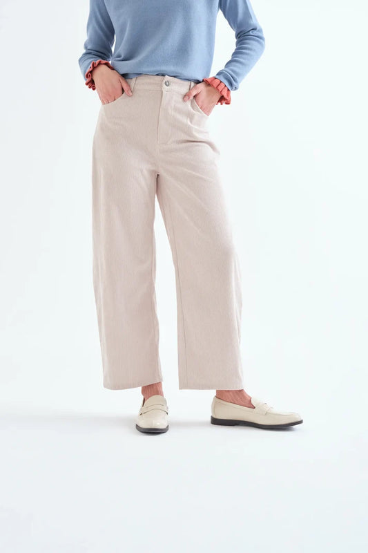 Pantaloni di velluto bianco grezzo
