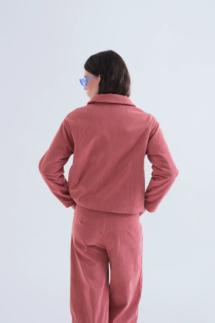 Giacca di velluto rosa