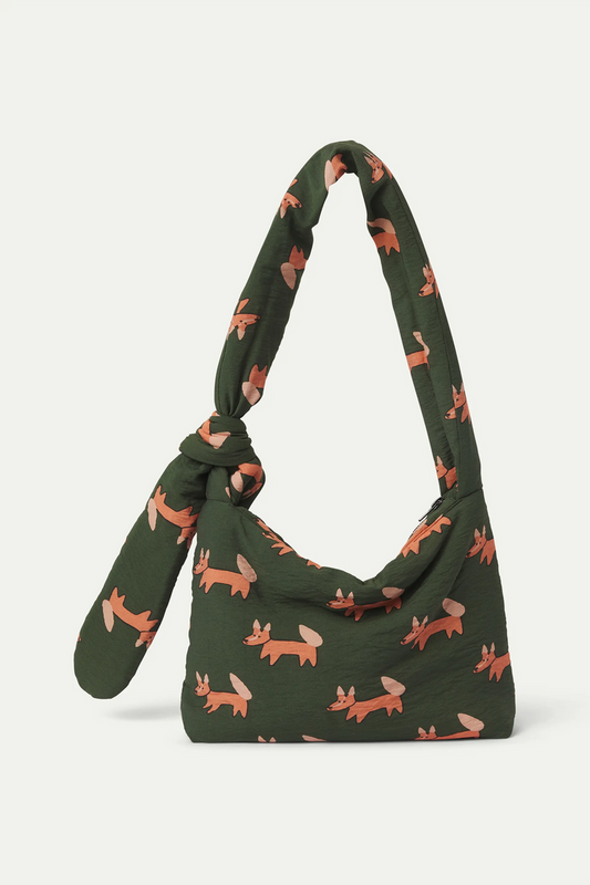 Borsa a tracolla con stampa Volpe