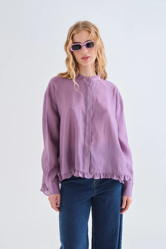 Camicia con fazzoletto viola