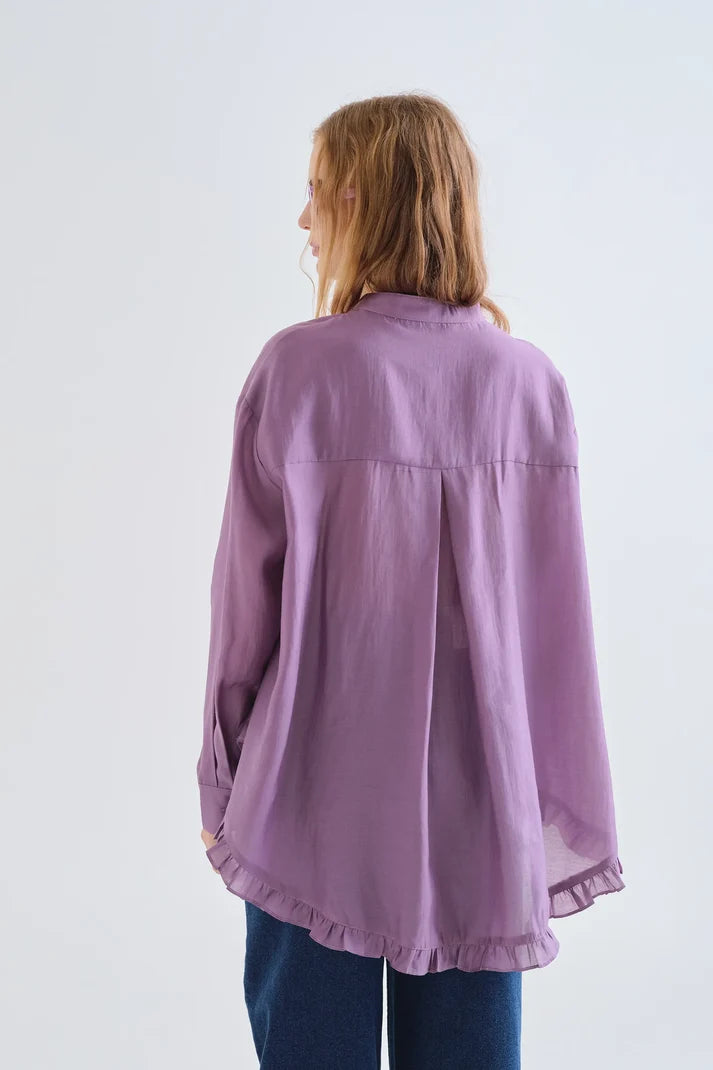 Camicia con fazzoletto viola