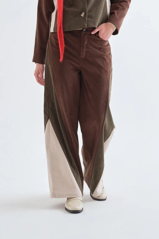 Pantaloni in velluto a coste multicolore