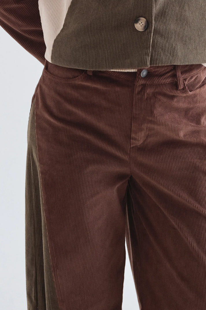 Pantaloni in velluto a coste multicolore