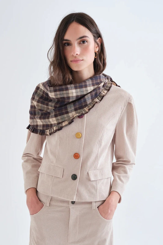 Bandana 100% cotone con stampa a quadri marrone