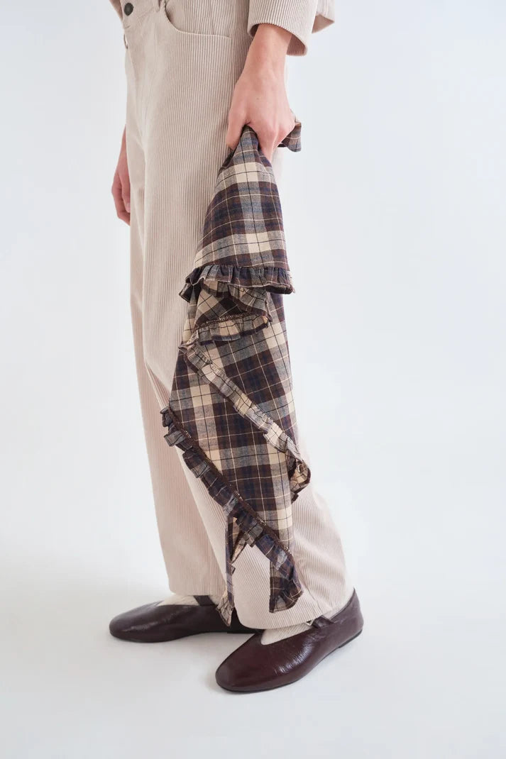 Bandana 100% cotone con stampa a quadri marrone