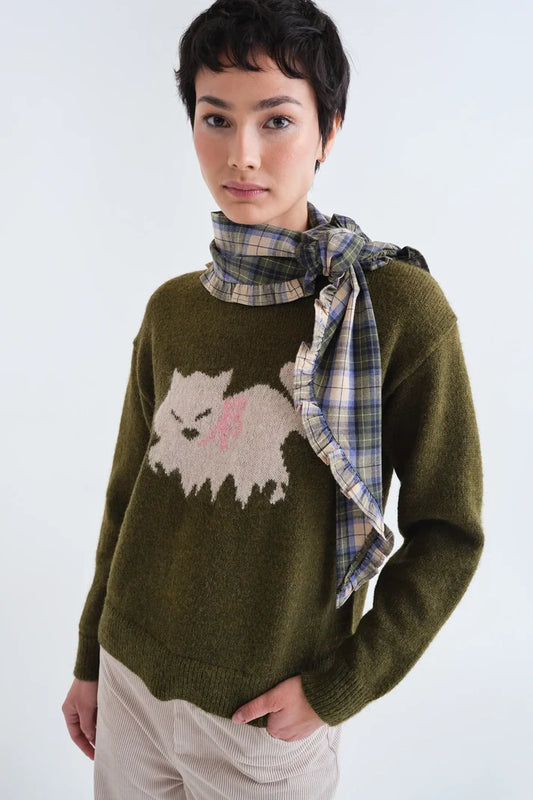 Bandana 100% cotone con stampa a quadri verde