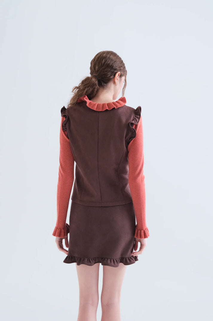 Gilet scamosciato marrone