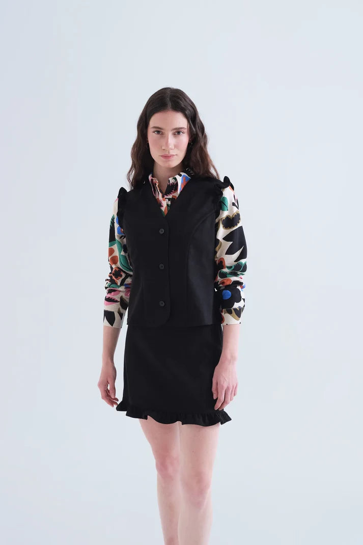 Gilet scamosciato nero