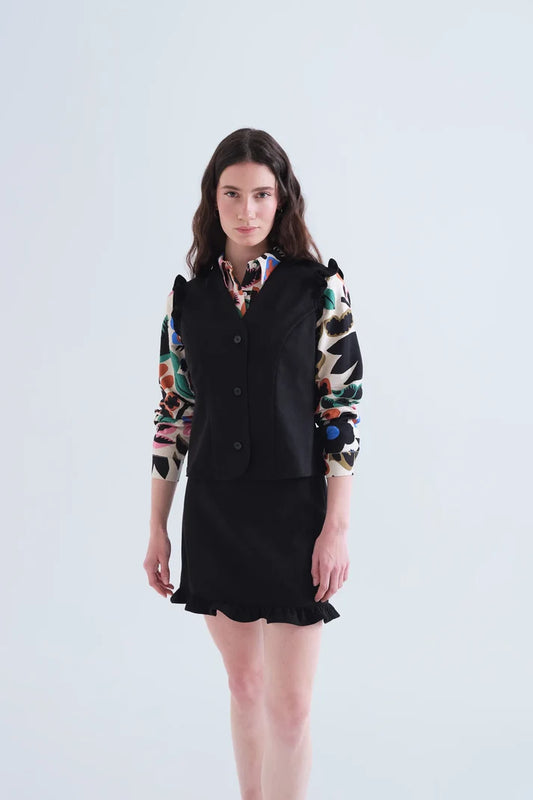 Gilet scamosciato nero