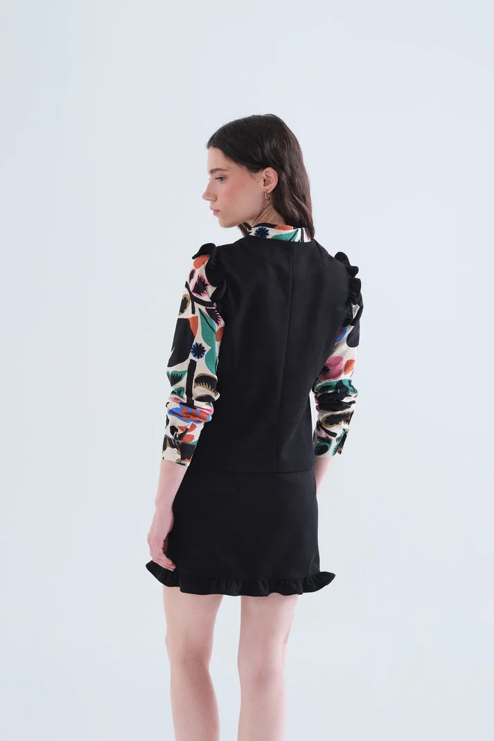 Gilet scamosciato nero