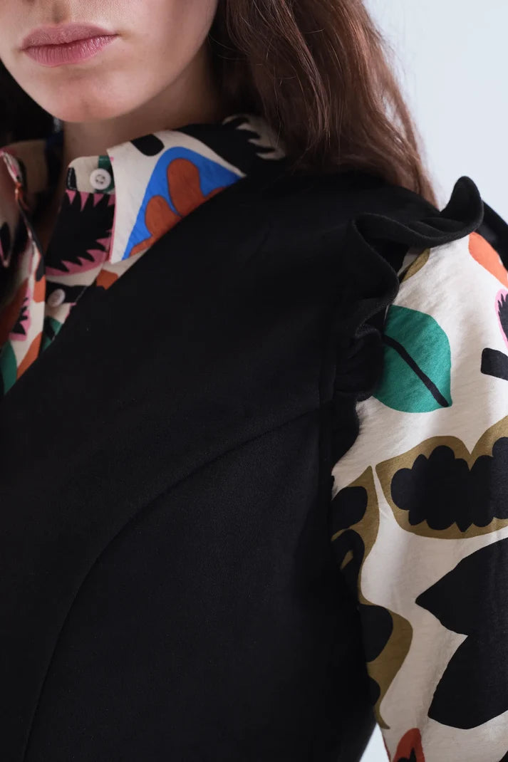 Gilet scamosciato nero