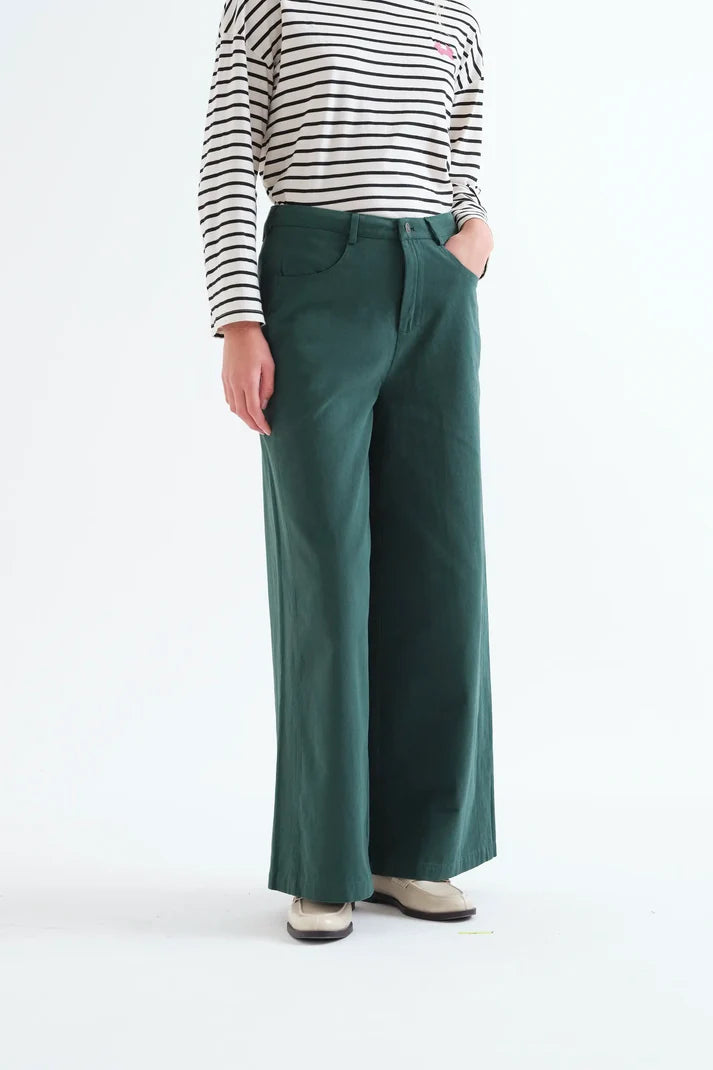 Jeans 100% cotone verde petrolio