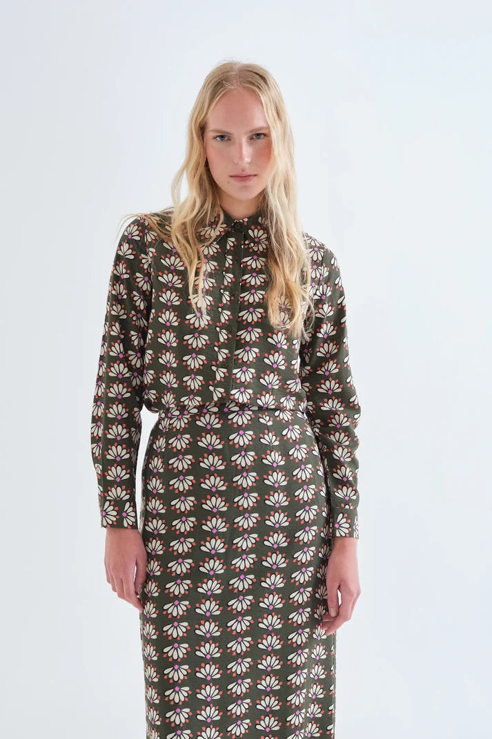 Camicia con stampa Geometry