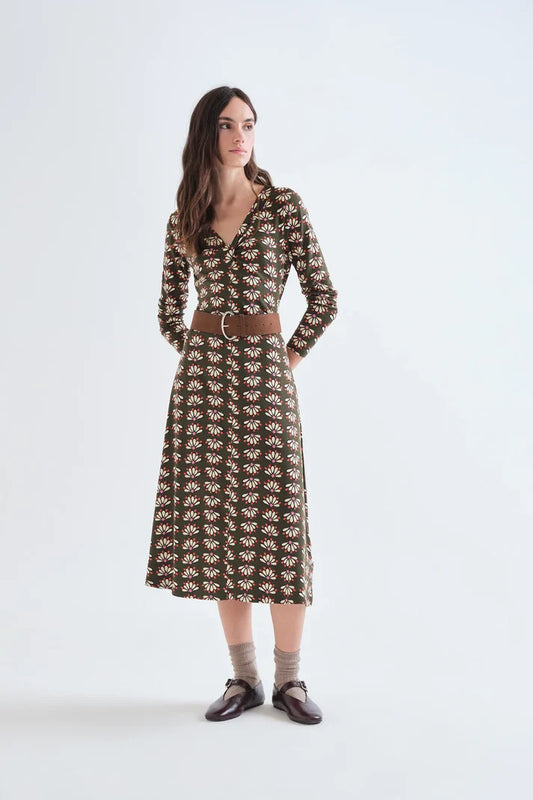 Abito midi con stampa Geometry