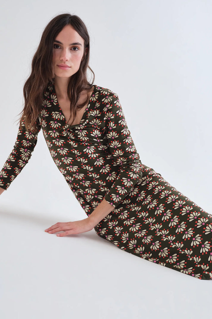 Abito midi con stampa Geometry