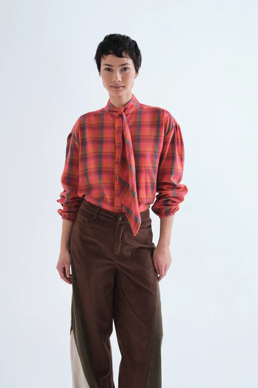 Camicia 100% cotone con stampa Pink Plaid