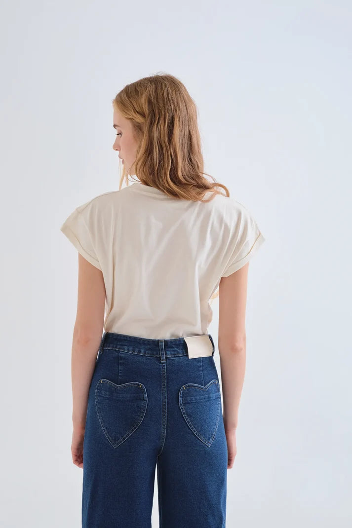 T-shirt 100% cotone con stampa di pecora