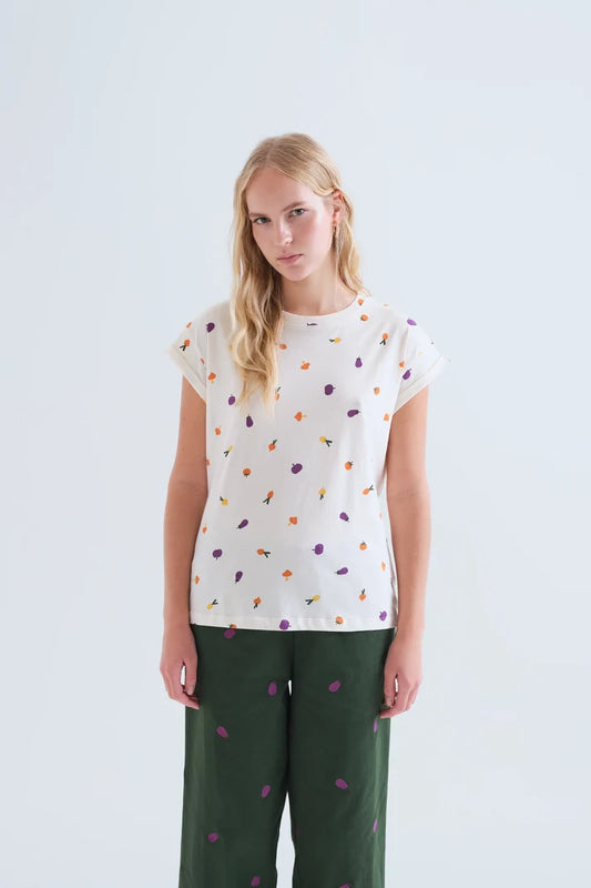 T-shirt 100% cotone con stampa verde
