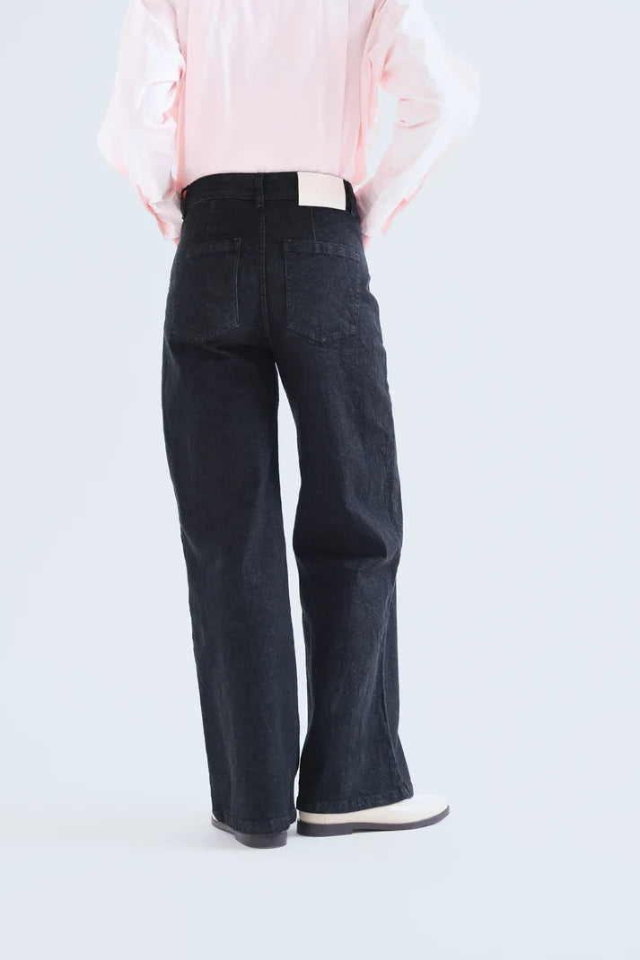 Jeans neri con stampa Candy