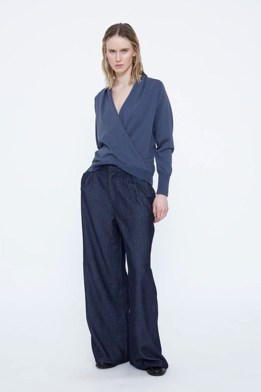 Maglione incrociato blu navy