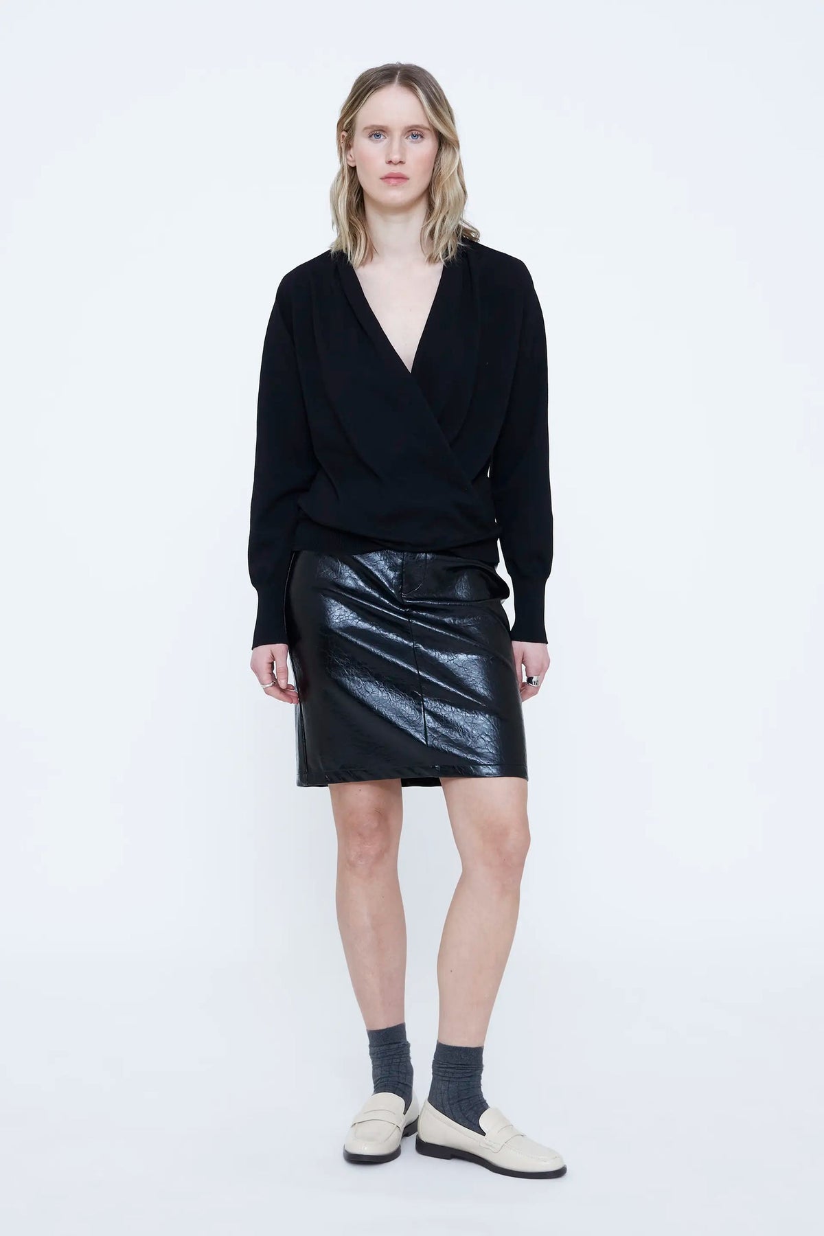 Maglione incrociato nero