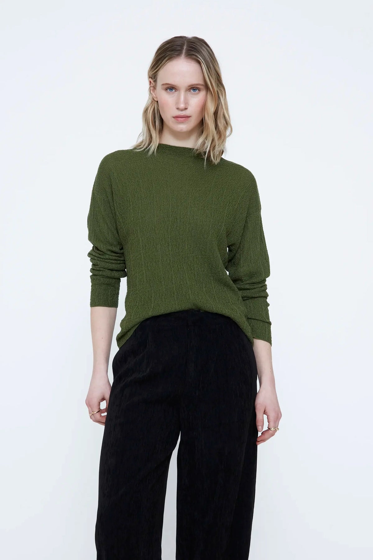 Maglione verde con texture