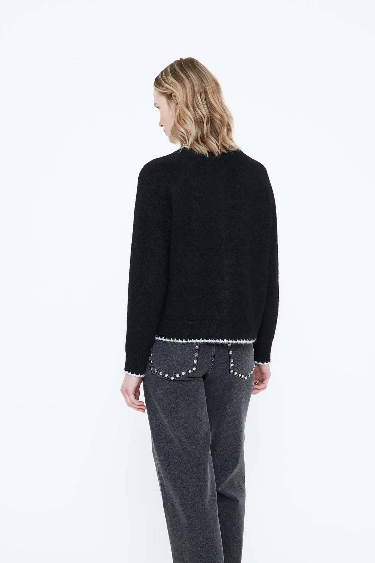 Cardigan punto nero