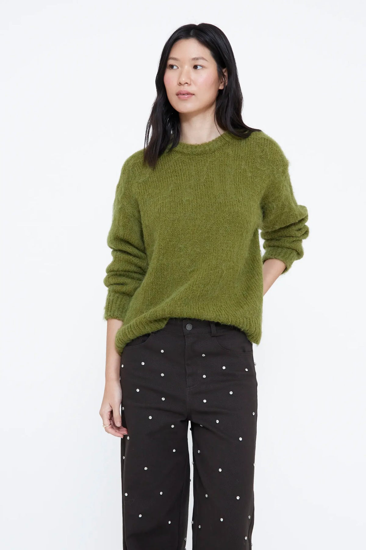 Maglione misto lana verde