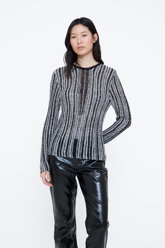 Maglia maglia nera con argento
