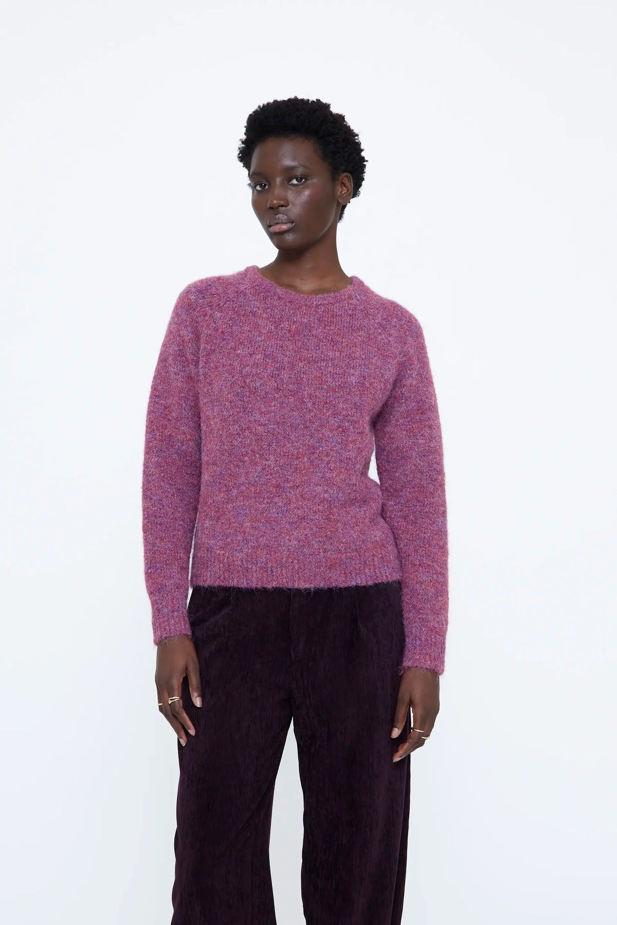 Maglione misto lana fucsia