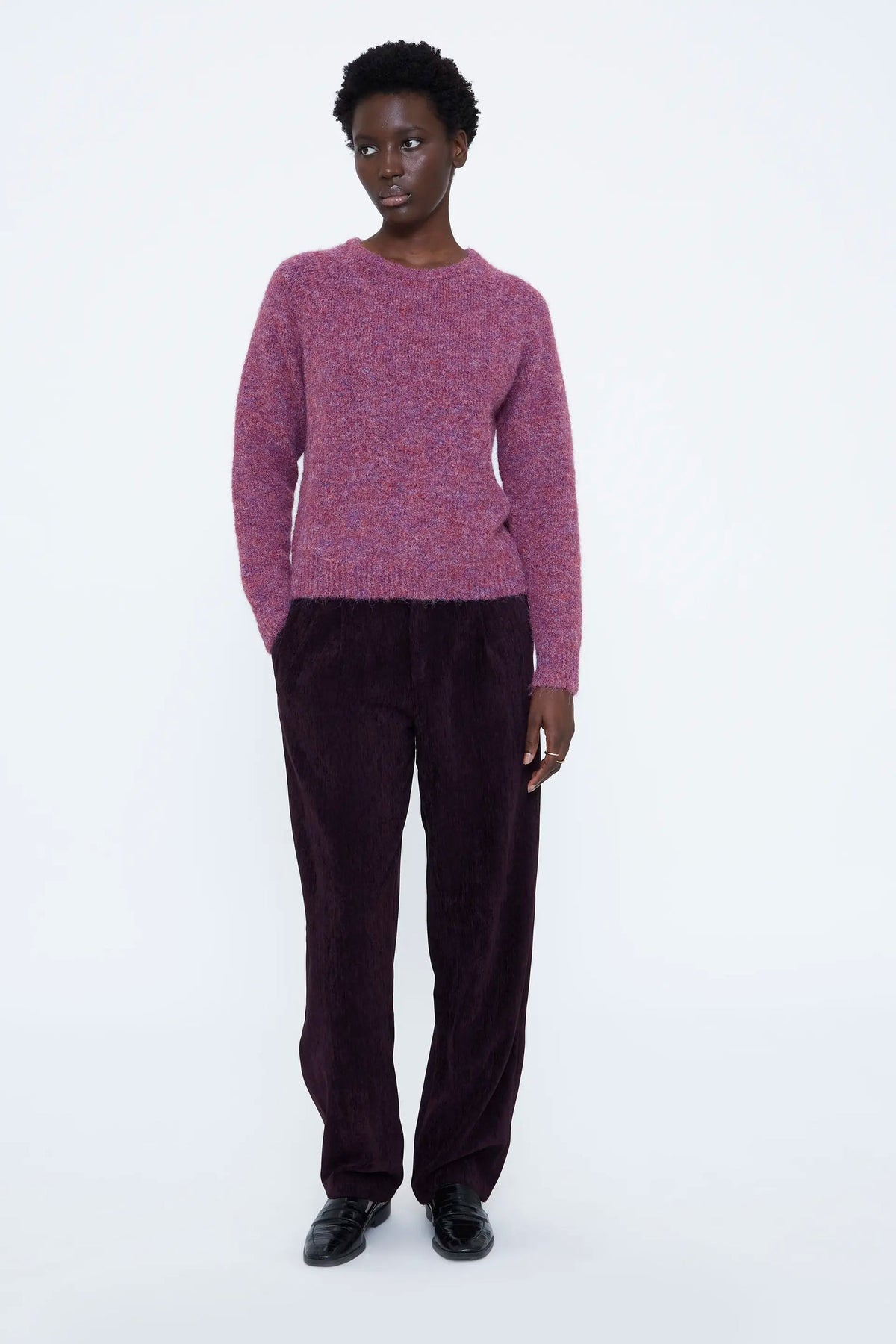 Maglione misto lana fucsia