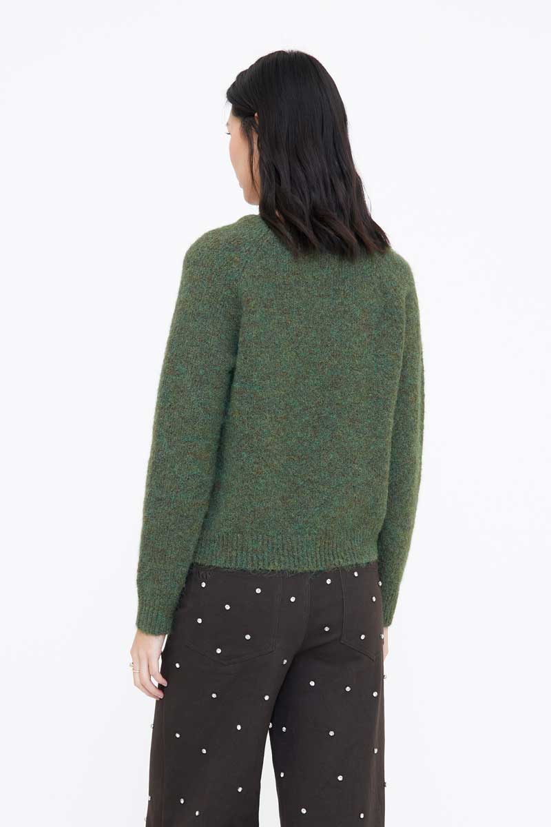 Maglione in misto lana verde scuro